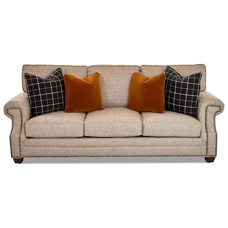 Transitional Sofa with Kool Gel Cushions & Nailheads